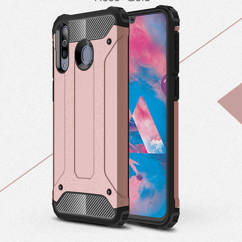 Galaxy Uyumlu M30 Kılıf Tuhatu Crash Silikon Kapak-Rose gold