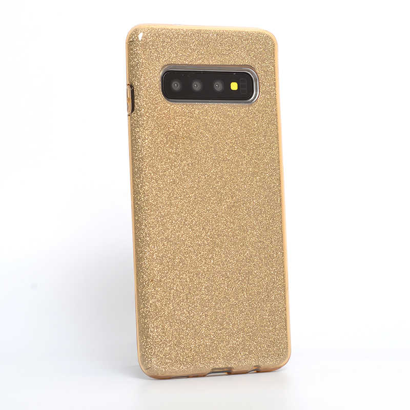 Galaxy Uyumlu S10 Kılıf Tuhatu Shining Silikon-Gold