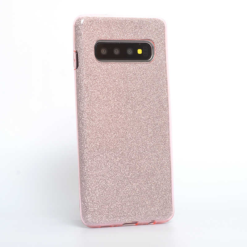 Galaxy Uyumlu S10 Kılıf Tuhatu Shining Silikon-Rose gold