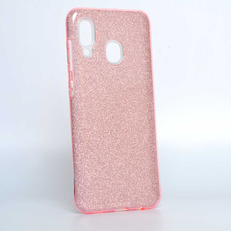 Galaxy Uyumlu A20 Kılıf Tuhatu Shining Silikon-Rose gold