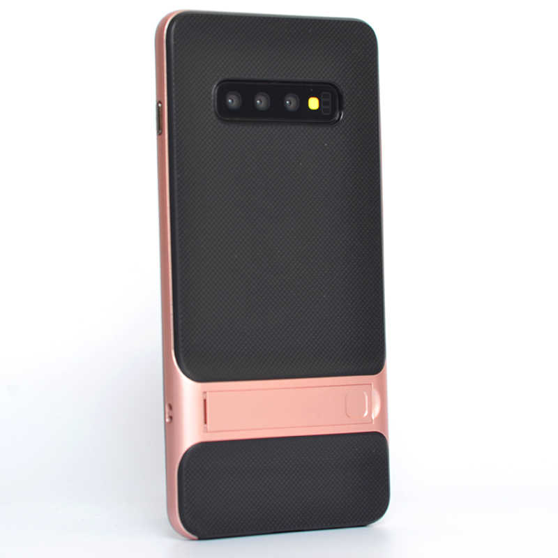 Galaxy Uyumlu S10 Kılıf Tuhatu Standlı Verus Kapak-Rose gold