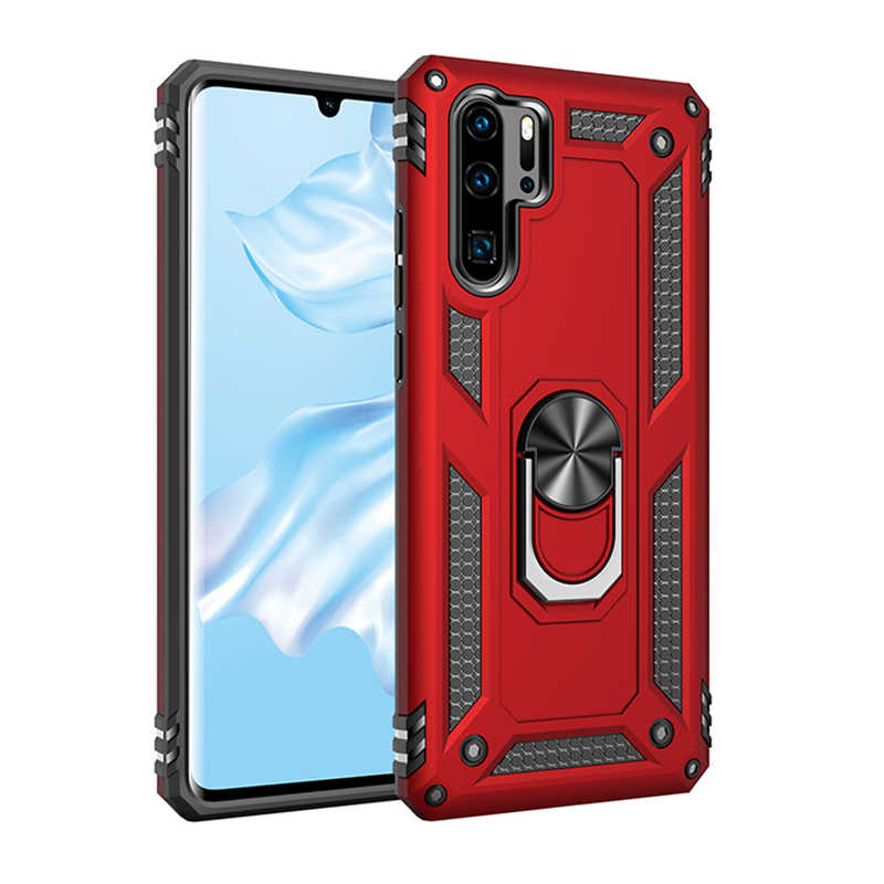 Huawei Uyumlu P30 Pro Kılıf Tuhatu Tank Kapak-Kırmızı