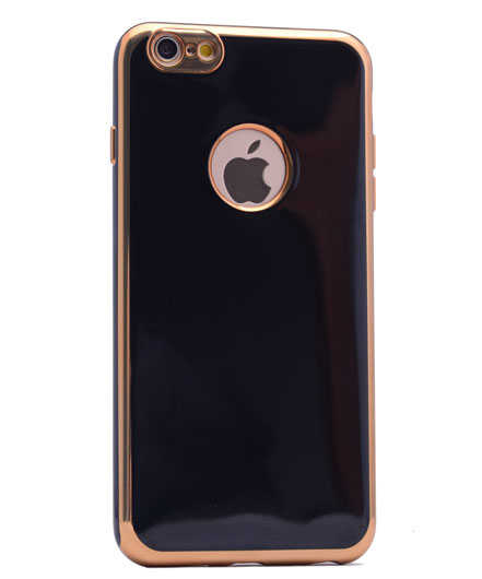 iPhone Uyumlu 7 Kılıf Tuhatu Arkası Parlak 360 Silikon-Siyah-gold