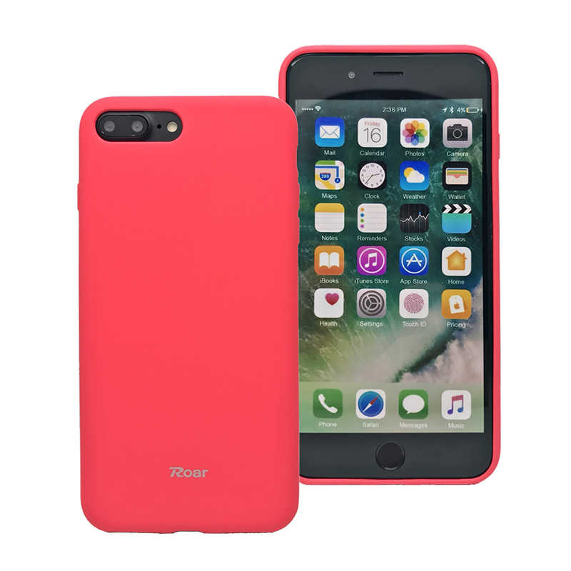 iPhone Uyumlu 7 Plus Kılıf Roar Jelly Kapak-Pembe koyu