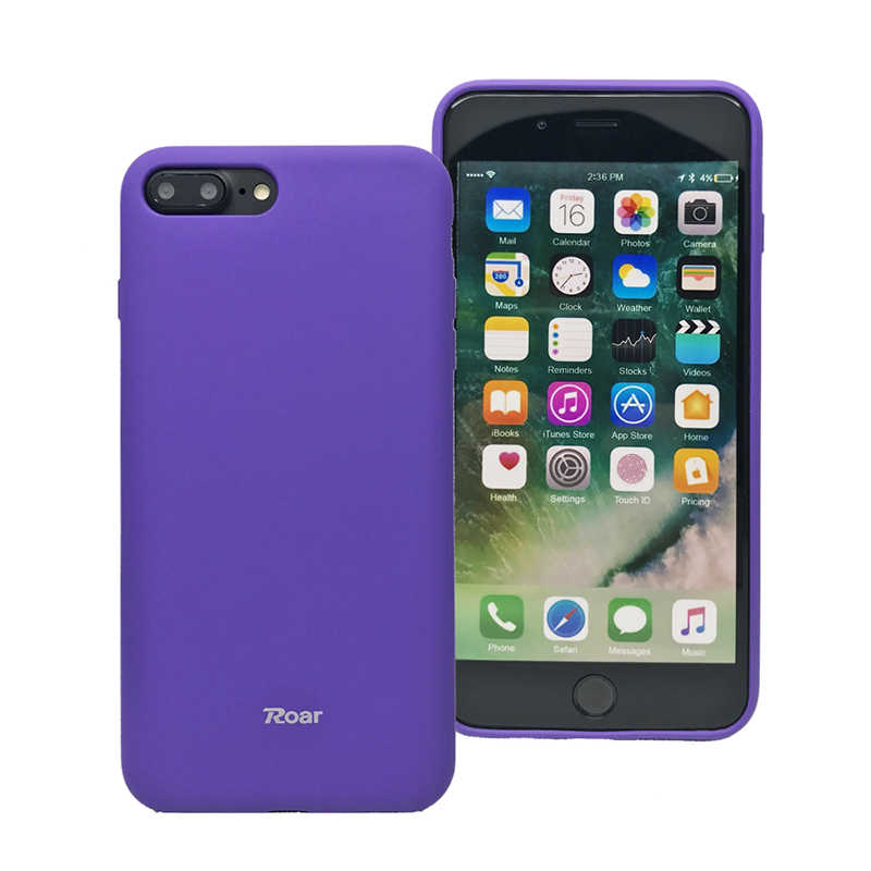 iPhone Uyumlu 7 Plus Kılıf Roar Jelly Kapak-Mor