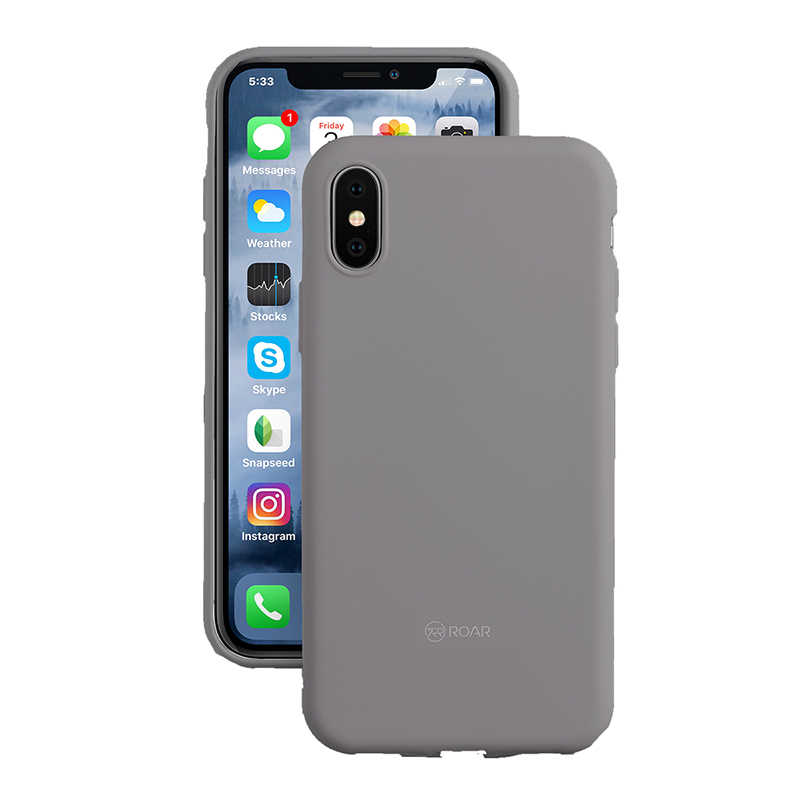 iPhone Uyumlu X Kılıf Roar Jelly Kapak-Gri