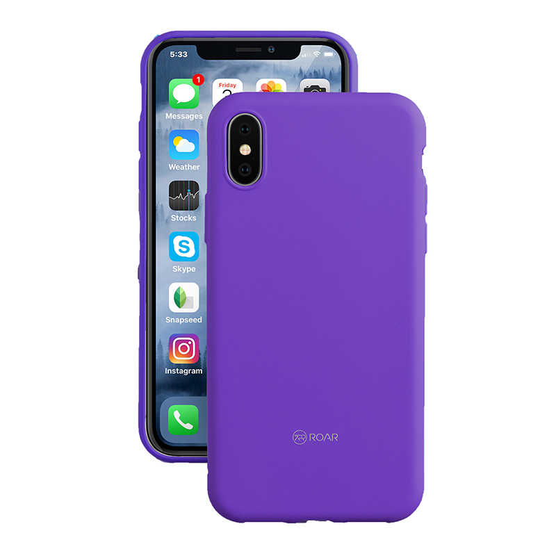 iPhone Uyumlu X Kılıf Roar Jelly Kapak-Mor