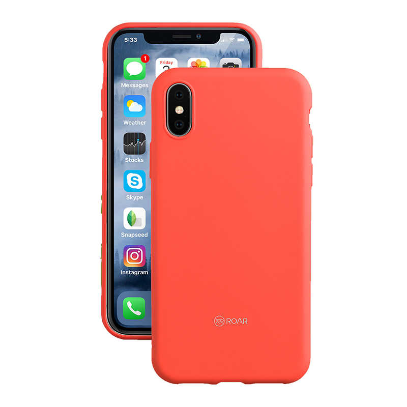 iPhone Uyumlu X Kılıf Roar Jelly Kapak-Pembe açık