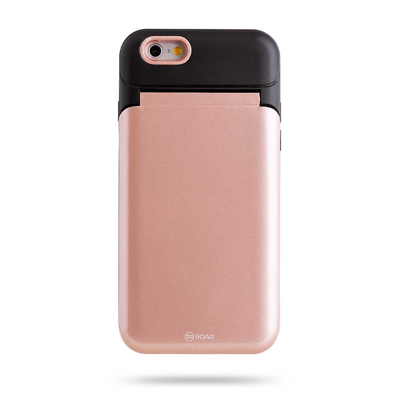 iPhone Uyumlu 6 Kılıf Roar Mirror Bumper Kapak-Rose gold