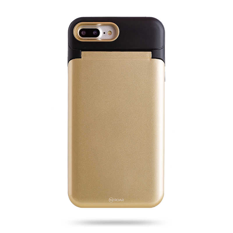 iPhone Uyumlu 7 Plus Kılıf Roar Mirror Bumper Kapak-Gold