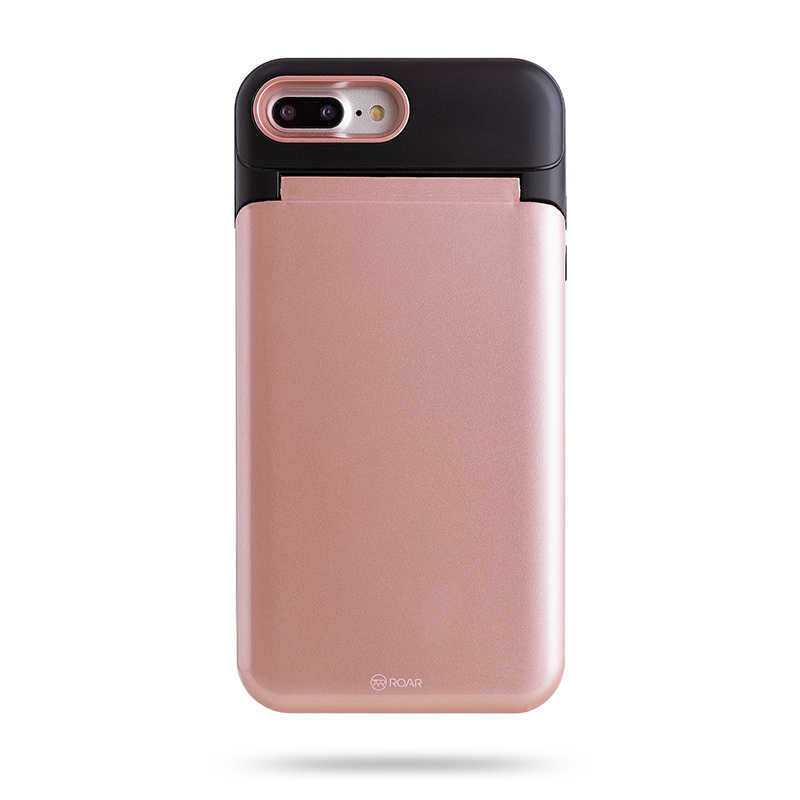 iPhone Uyumlu 7 Plus Kılıf Roar Mirror Bumper Kapak-Rose gold