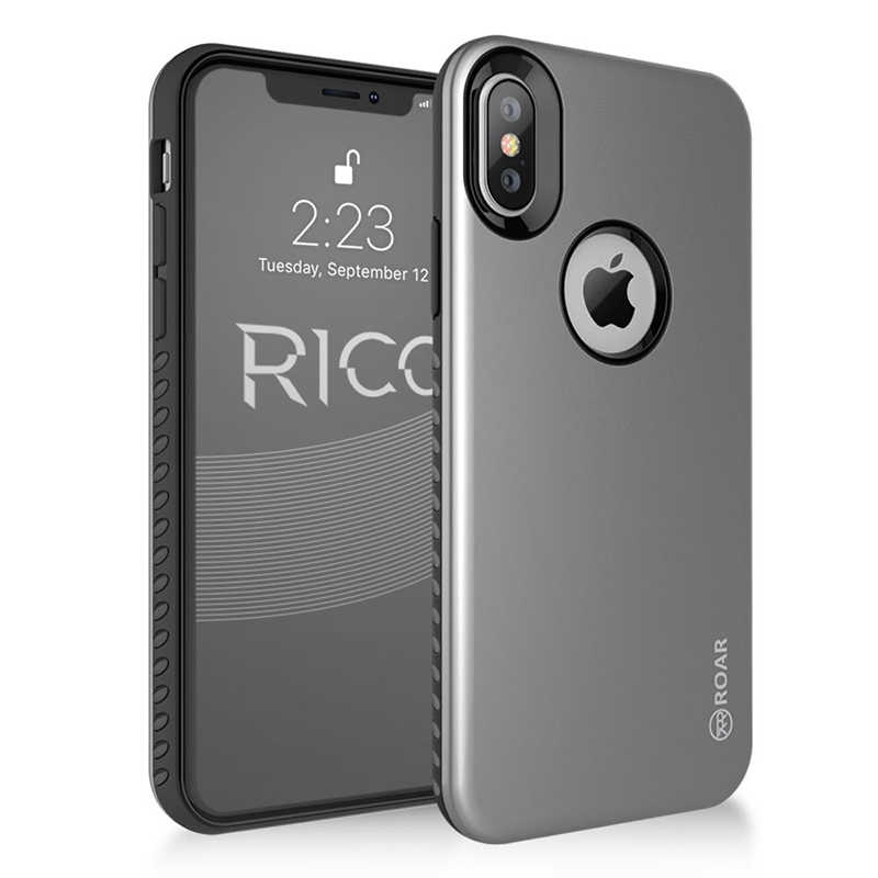 iPhone Uyumlu X Kılıf Roar Rico Hybrid Kapak-Koyu gri