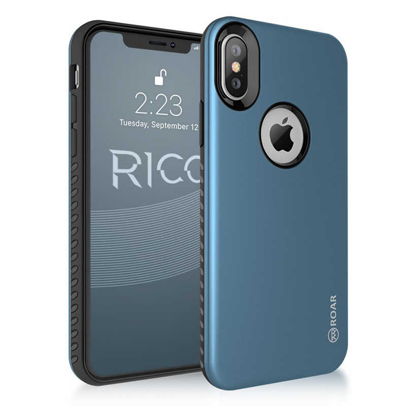 iPhone Uyumlu X Kılıf Roar Rico Hybrid Kapak-Petrol mavi