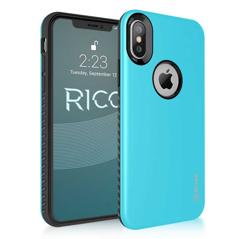 iPhone Uyumlu X Kılıf Roar Rico Hybrid Kapak-Turkuaz