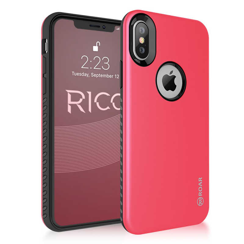 iPhone Uyumlu XS 5.8 Kılıf Roar Rico Hybrid Kapak-Pembe