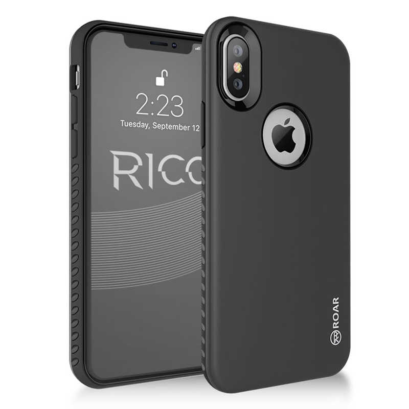 iPhone Uyumlu XS 5.8 Kılıf Roar Rico Hybrid Kapak-Siyah