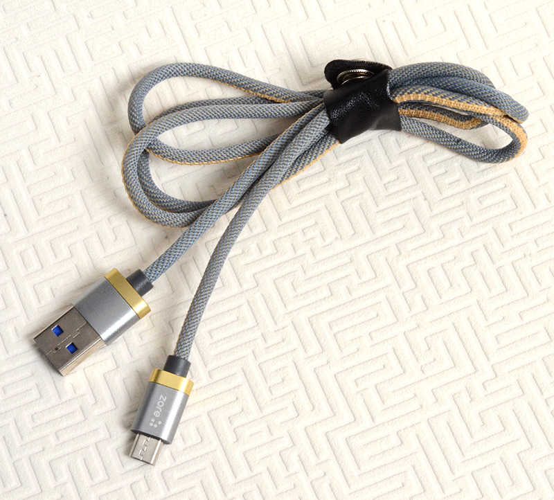 Tuhatu Poro Micro Usb Kablo 1M-Gold-gri