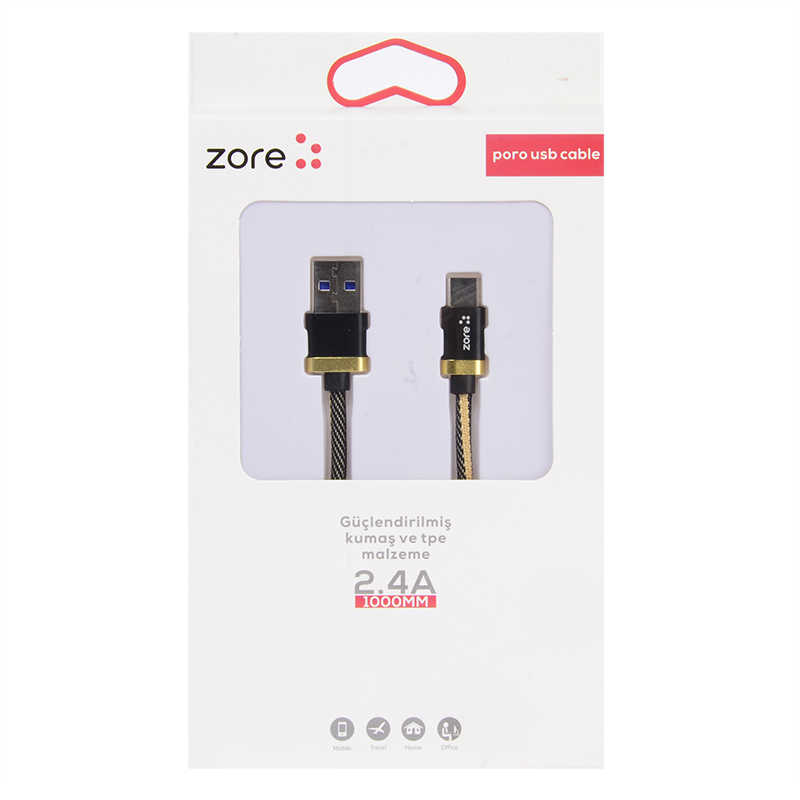 Tuhatu Poro Type-C Usb Kablo 1M-Siyah-gold