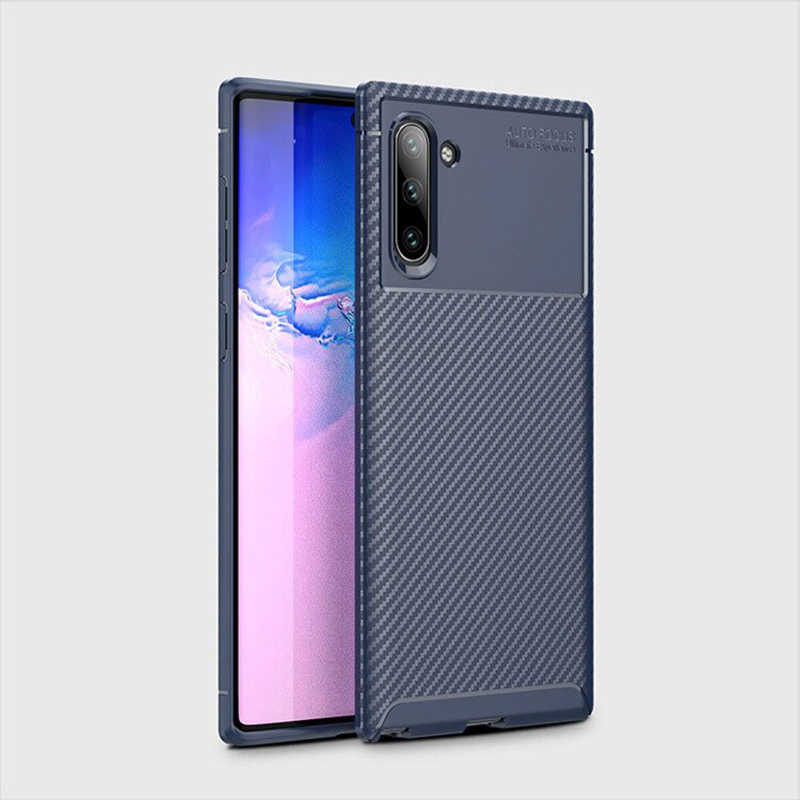 Galaxy Uyumlu Note 10 Kılıf Tuhatu Garavel Silikon Kapak-Lacivert