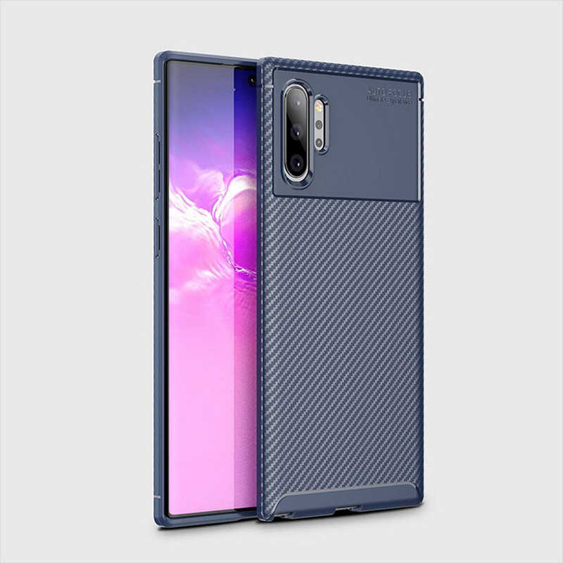 Galaxy Uyumlu Note 10 Plus Kılıf Tuhatu Garavel Silikon Kapak-Lacivert