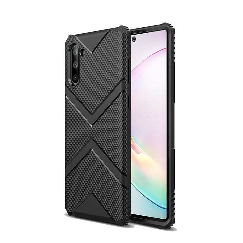 Galaxy Uyumlu Note 10 Kılıf Tuhatu Hank Silikon-Siyah