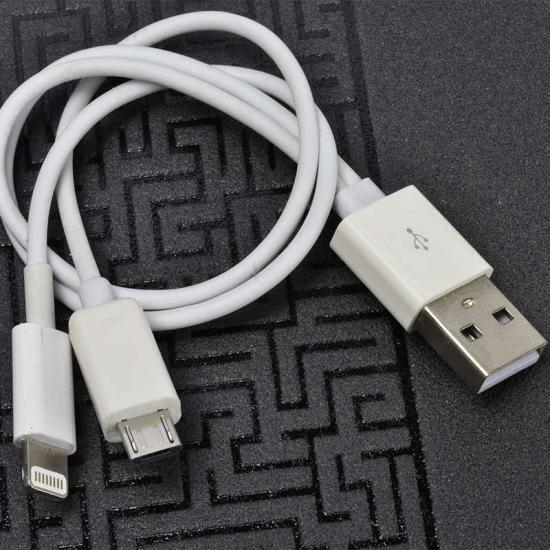 Tuhatu Çiftli Lightning-Micro Kısa Usb Kablo