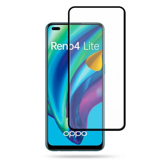 Oppo Reno 4 Lite Tuhatu Kenarları Kırılmaya Dayanıklı Cam Ekran Koruyucu