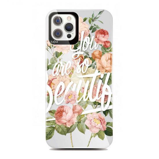 iPhone Uyumlu 12 Pro Kılıf Kajsa Floral Kapak