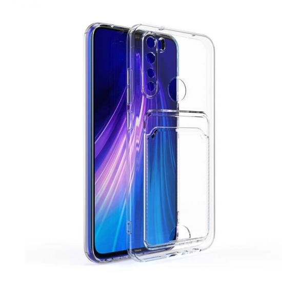 Xiaomi Uyumlu Redmi Note 8 Kılıf Kartlıklı Şeffaf Tuhatu Setra Clear Silikon Kapak