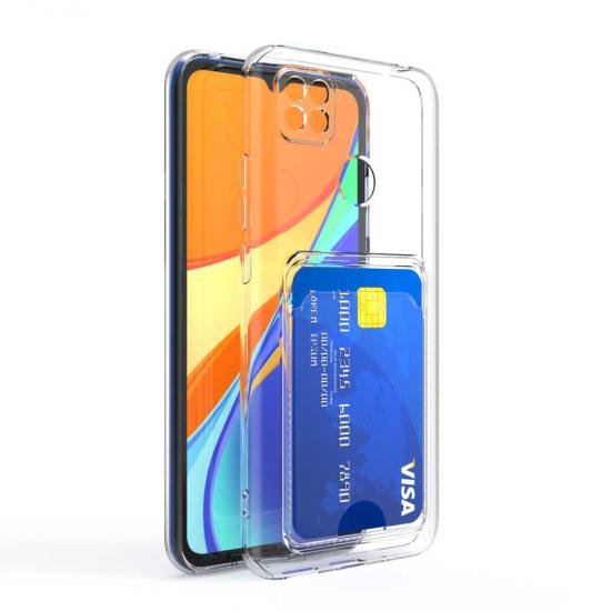 Xiaomi Uyumlu Redmi 9C Kılıf Kartlıklı Şeffaf Tuhatu Setra Clear Silikon Kapak