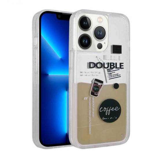 iPhone Uyumlu 12 Pro Max Kılıf Desenli Sıvılı Tuhatu Drink Silikon Kapak