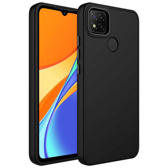 Xiaomi Uyumlu Redmi 9C Kılıf Metal Çerçeve ve Buton Tasarımlı Silikon Tuhatu Luna Kapak