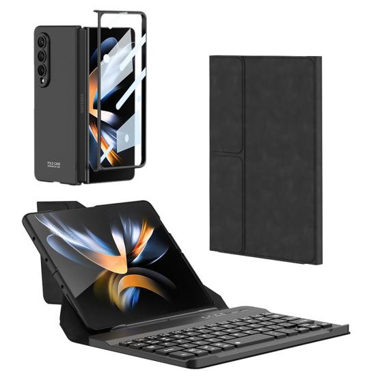 Galaxy Uyumlu Z Fold 4 Kılıf Standlı Bluetooth Klavyeli Tuhatu Kıpta Keyboard Set Kılıf