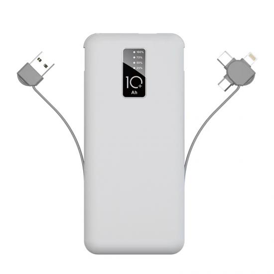 Tuhatu PW-05 Hızlı Şarj Led Göstergeli Micro Lightning Type-C Kablolu Taşınabilir Powerbank 10000mAh