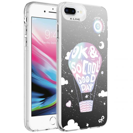 iPhone Uyumlu 7 Plus Kılıf Desenli Tuhatu Silver Sert Kapak