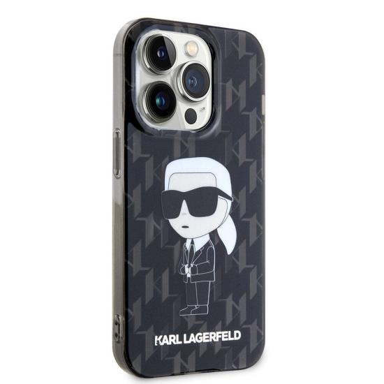 iPhone Uyumlu 15 Pro Kılıf Karl Lagerfeld IML İkonik Monogram Orjinal Lisanslı Kapak