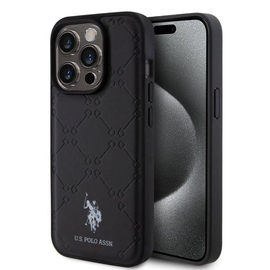 iPhone Uyumlu 15 Pro Kılıf U.S. Polo Assn. Orjinal Lisanslı HS Desenli Baskı Logolu Suni Deri Kapak