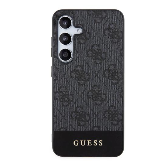 Galaxy Uyumlu S24 Plus Kılıf Guess Orjinal Lisanslı PU Deri Şerit Logo Dizaynlı Kapak