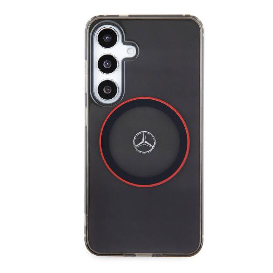 Galaxy Uyumlu S24 Kılıf Mercedes Benz Orjinal Lisanslı Magsafe Şarj Özellikli IML Yıldız Logolu Red Ring Kapak