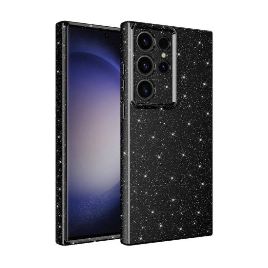 Galaxy Uyumlu S24 Ultra Kılıf Kamera Korumalı Simli Lüks Tuhatu Koton Kapak