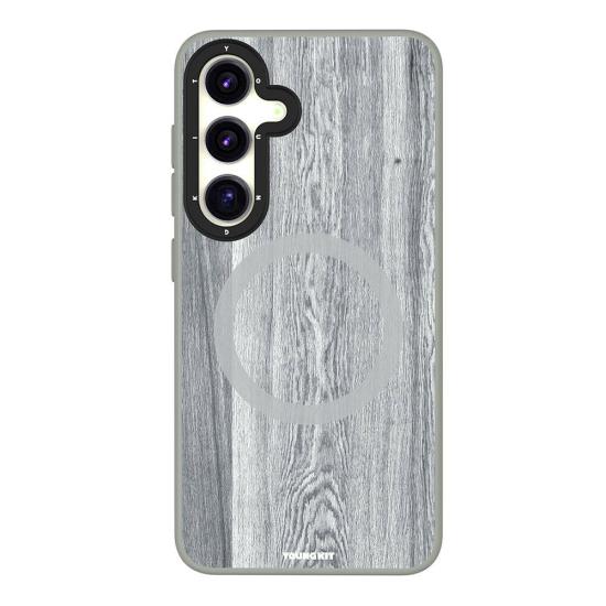 Galaxy Uyumlu S24 Kılıf Magsafe Şarj Özellikli Sararmaya Dayanıklı Youngkit Wood Forest Serisi Kapak