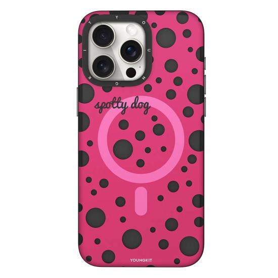 iPhone Uyumlu 14 Pro Kılıf Magsafe Şarj Özellikli Polka Dot Desenli Youngkit Spots Serisi Kapak