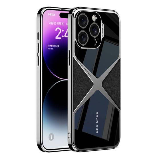 iPhone Uyumlu 14 Pro Max Kılıf Ultra İnce Kamera Korumalı PC + Deri Arka Yüzey Tuhatu X-Pro Kapak