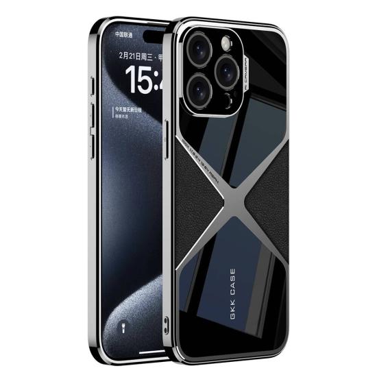 iPhone Uyumlu 15 Pro Max Kılıf Ultra İnce Kamera Korumalı PC + Deri Arka Yüzey Tuhatu X-Pro Kapak