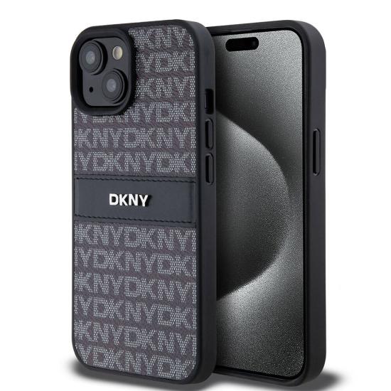 iPhone Uyumlu 15 Kılıf DKNY Orjinal Lisanslı 3D Yazılı Repeat Texture Pattern Kapak