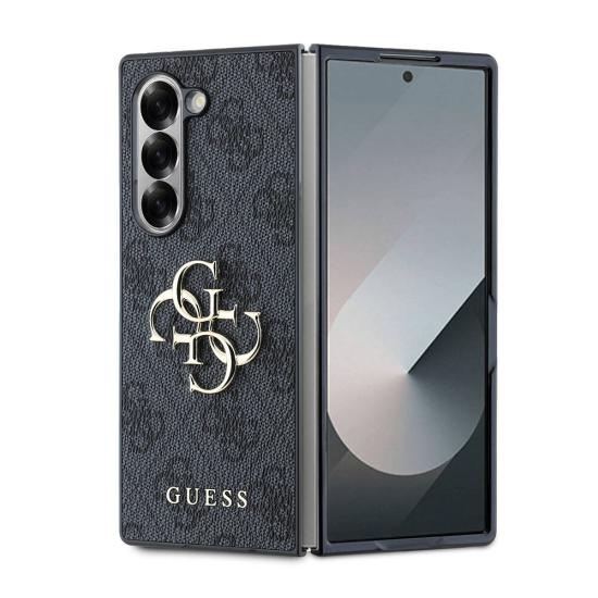 Galaxy Uyumlu Z Fold 6 Kılıf Guess Orjinal Lisanslı Leather Metal Logo Kapak