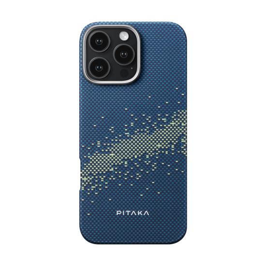 iPhone Uyumlu 16 Pro Max Kılıf Magsafe Şarj Özellikli Aramid Fiber Pitaka Tactile Woven Starpeak Serisi Milky Way Galaxy Uyumlu Kapak