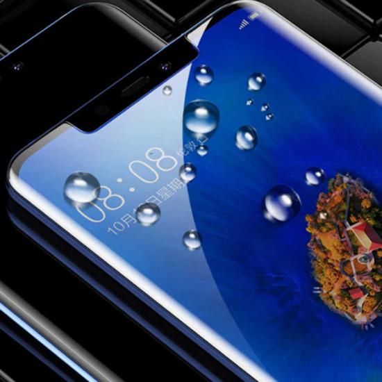 Huawei Uyumlu Mate 20 Lite Tuhatu Kenarları Kırılmaya Dayanıklı Cam Ekran Koruyucu